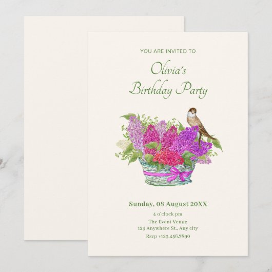 Blume Einladung (Vorne/Hinten)