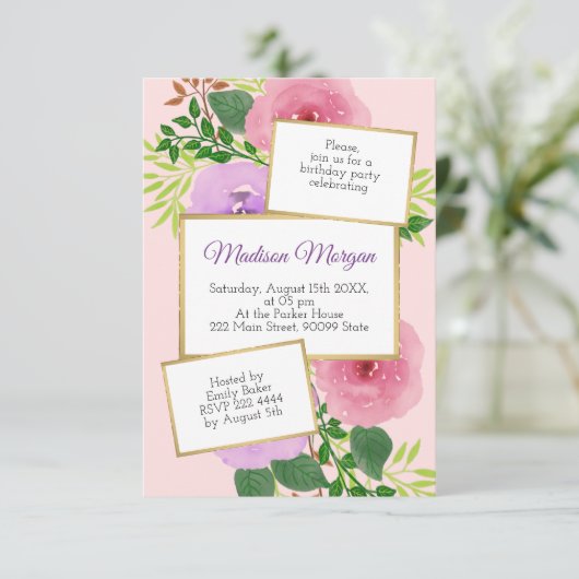 Blume Einladung (Stehend Vorderseite)