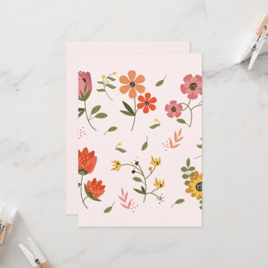 Blume Einladung (Vorderseite/Rückseite Beispiel)