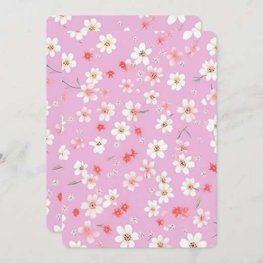 Blume Einladung (Vorne/Hinten)