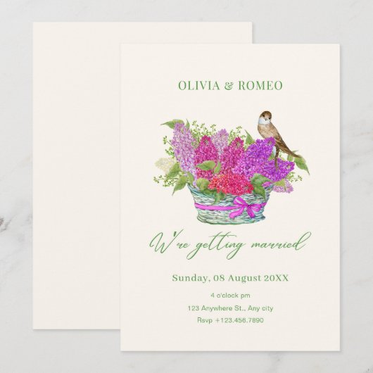 Blume Einladung (Vorne/Hinten)