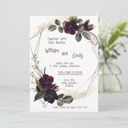 Blume Einladung (Stehend Vorderseite)