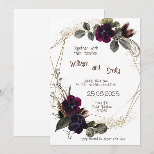 Blume Einladung (Vorne/Hinten)