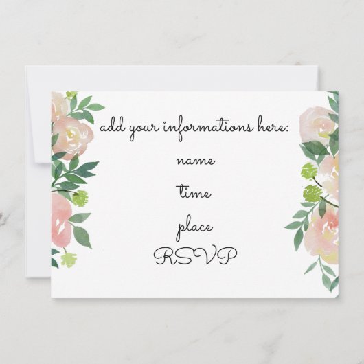 Blume Einladung (Rückseite)