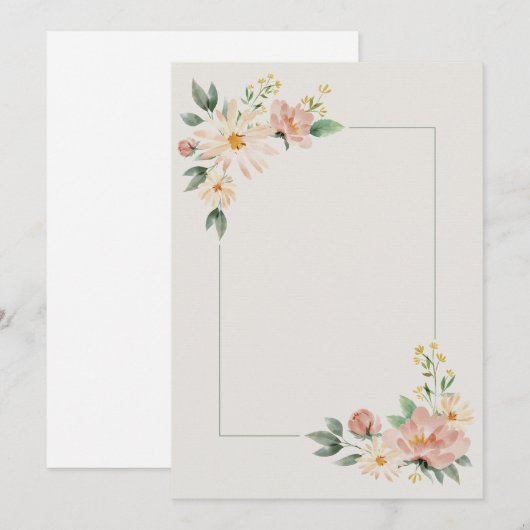 Blume Einladung (Vorne/Hinten)