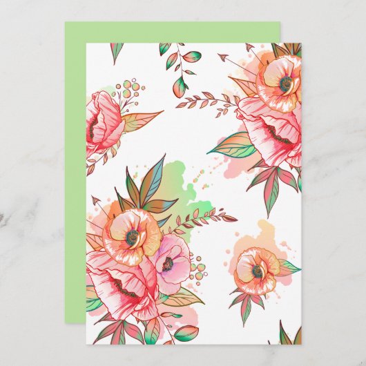 Blume Einladung (Vorne/Hinten)