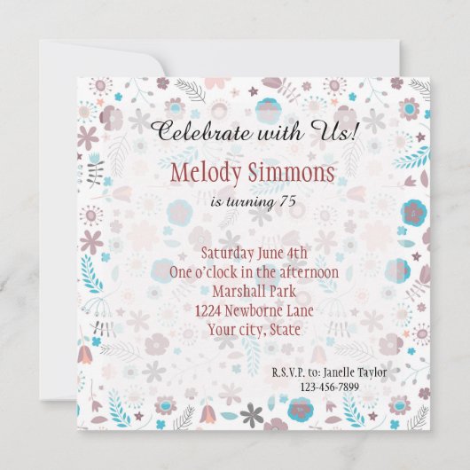 Blume Einladung (Rückseite)