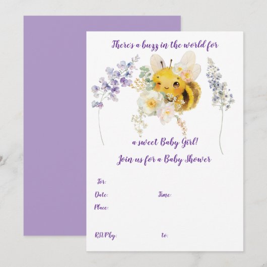 Blume Einladung (Vorne/Hinten)