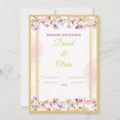 Blume Einladung Vorlage Hochzeit. (Vorderseite)