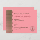 Blume Einladung zum Geburtstag (Vorne/Hinten)