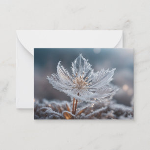 Blume Eiskristall Blätter Neujahr Mitteilungskarte
