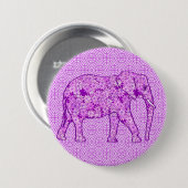 Blume Elefant - Amethyst lila Button (Vorne & Hinten)