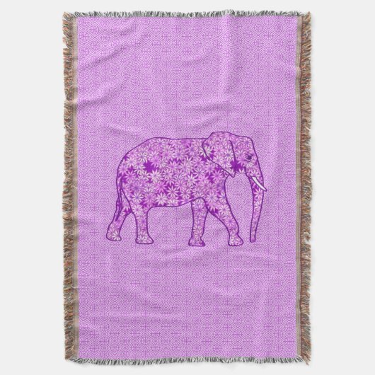 Blume Elefant - Amethyst lila Decke (Vorderseite Vertikal)