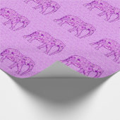 Blume Elefant - Amethyst lila Geschenkpapier (Ecke)