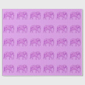 Blume Elefant - Amethyst lila Geschenkpapier (Flach)