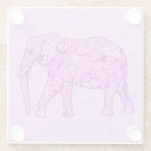 Blume Elefant - Amethyst lila Glasuntersetzer (Rückseite)