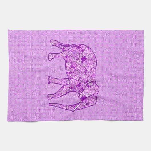 Blume Elefant - Amethyst lila Handtuch (Horizontal)