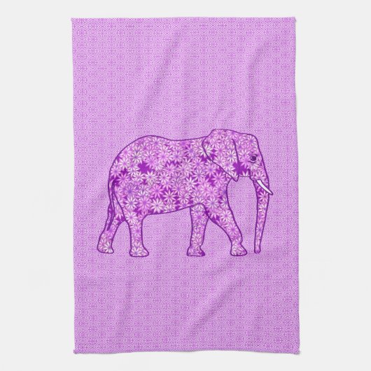 Blume Elefant - Amethyst lila Handtuch (Vertikal)