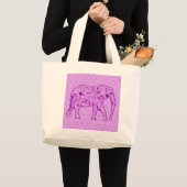Blume Elefant - Amethyst lila Jumbo Stoffbeutel (Vorderseite (Produkt))