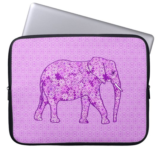 Blume Elefant - Amethyst lila Laptopschutzhülle (Vorderseite)