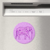 Blume Elefant - Amethyst lila Magnet (In Situ (Geschirrspüler))