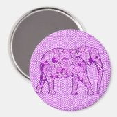 Blume Elefant - Amethyst lila Magnet (Vorderseite/Rückseite)
