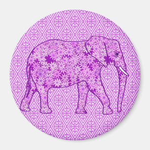 Blume Elefant - Amethyst lila Magnet