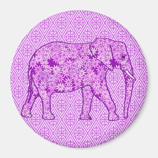 Blume Elefant - Amethyst lila Magnet (Vorne)