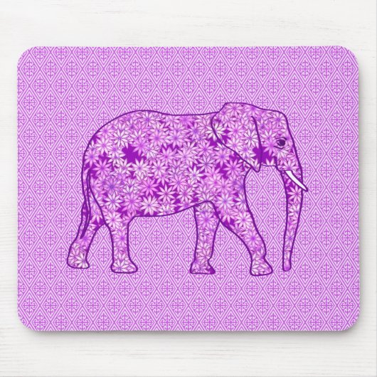 Blume Elefant - Amethyst lila Mousepad (Vorne)