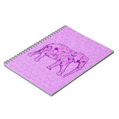 Blume Elefant - Amethyst lila Notizblock (Linke Seite)
