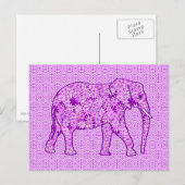 Blume Elefant - Amethyst lila Postkarte (Vorne/Hinten)