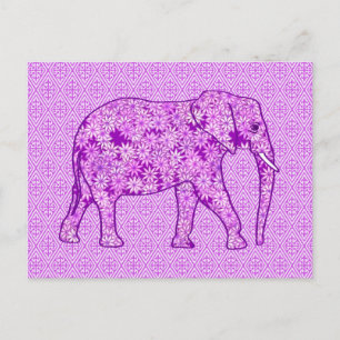 Blume Elefant - Amethyst lila Postkarte