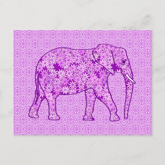 Blume Elefant - Amethyst lila Postkarte (Vorderseite)