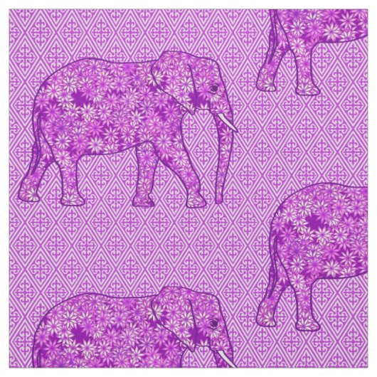 Blume Elefant - Amethyst lila Stoff (Muster)