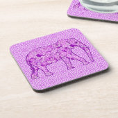 Blume Elefant - Amethyst lila Untersetzer (Linke Seite)