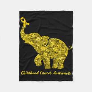 Blume Elefant Goldene Schleife Kindheitskrebs bewu Fleecedecke