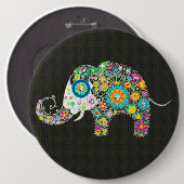 Blume Elefant mit Diamantbolzen Button (Vorne & Hinten)