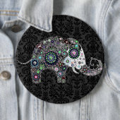 Blume Elefant mit farbenfrohen Diamantschläuchen Button (Beispiel)
