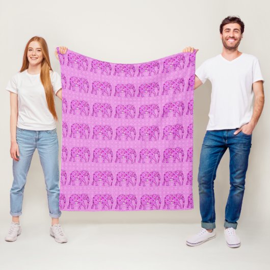 Blume Elefant - Orchid und Magenta Fleecedecke (Beispiel)