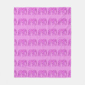Blume Elefant - Orchid und Magenta Fleecedecke (Vorderseite)