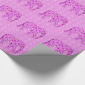 Blume Elefant - Orchid und Magenta Geschenkpapier (Ecke)