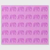 Blume Elefant - Orchid und Magenta Geschenkpapier (Flach)