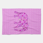 Blume Elefant - Orchid und Magenta Handtuch (Horizontal)