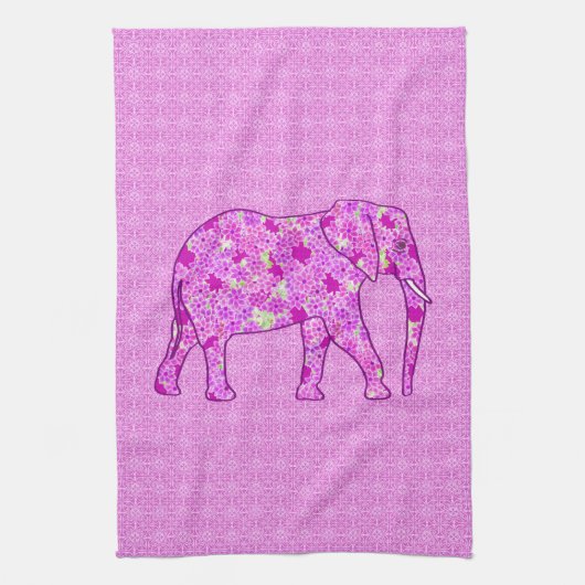 Blume Elefant - Orchid und Magenta Handtuch (Vertikal)