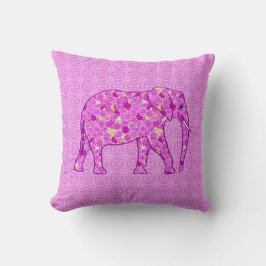Blume Elefant - Orchid und Magenta Kissen