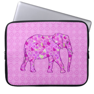 Blume Elefant - Orchid und Magenta Laptopschutzhülle