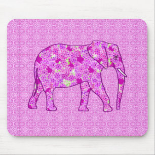 Blume Elefant - Orchid und Magenta Mousepad