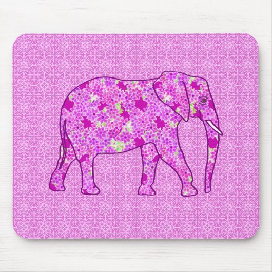 Blume Elefant - Orchid und Magenta Mousepad (Vorne)