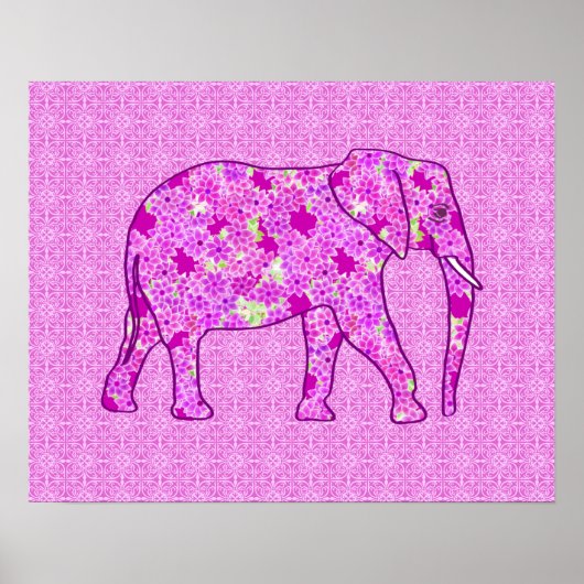 Blume Elefant - Orchid und Magenta Poster (Vorne)
