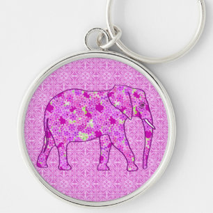 Blume Elefant - Orchid und Magenta Schlüsselanhänger